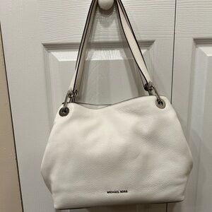 Michael Kors white leather bag